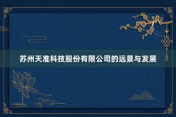 苏州天准科技股份有限公司的远景与发展